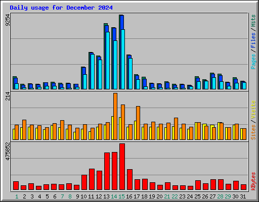 Daily usage for December 2024