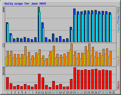 Daily usage for June 2025