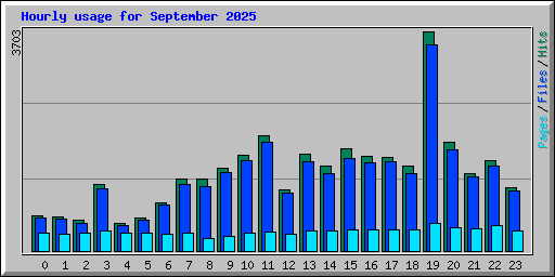 Hourly usage for September 2025