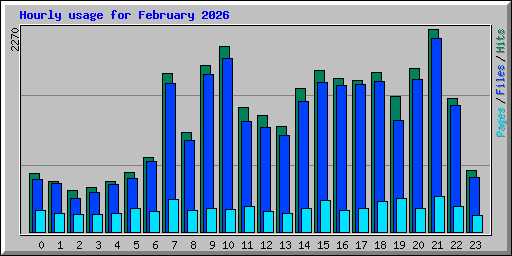 Hourly usage for February 2026
