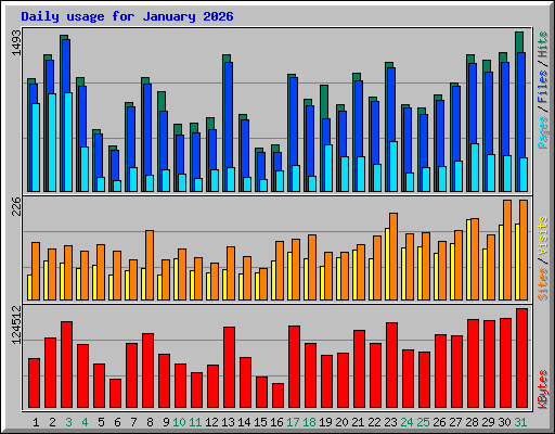 Daily usage for January 2026